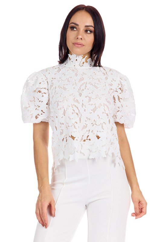 Short Sleeve Lace Top