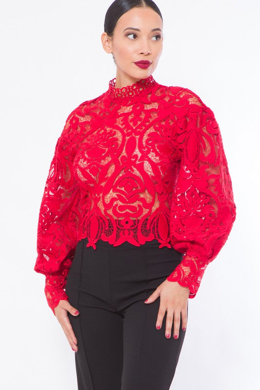 Long Sleeve Lace Top