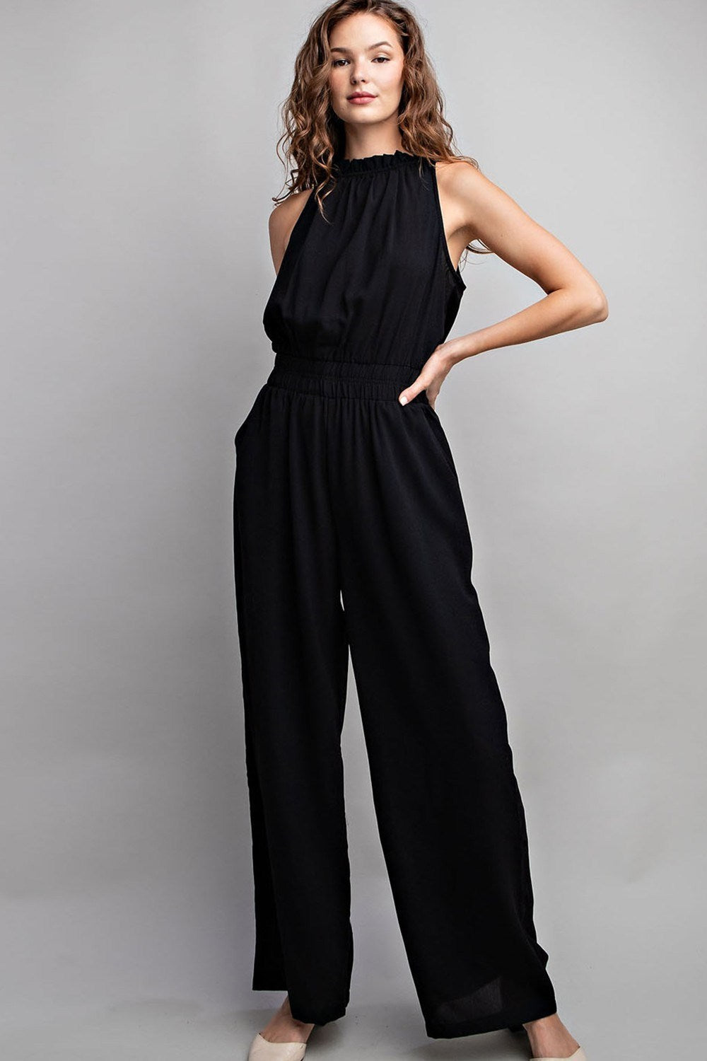 Halter Mock Neck Jumpsuit