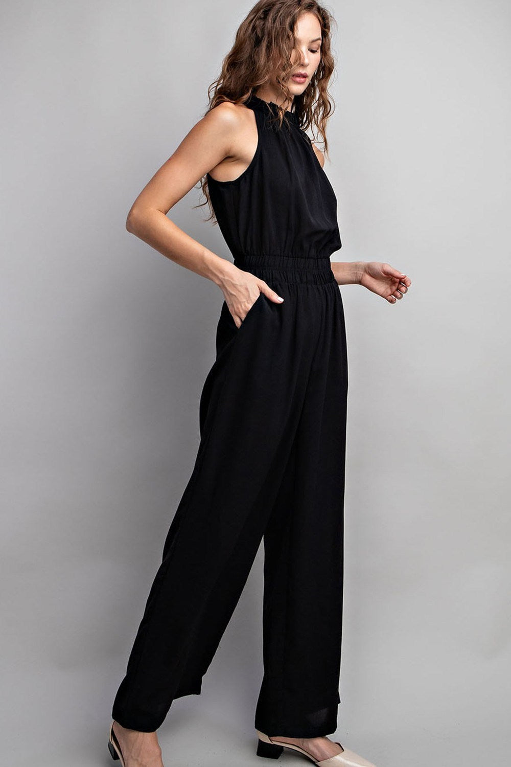 Halter Mock Neck Jumpsuit