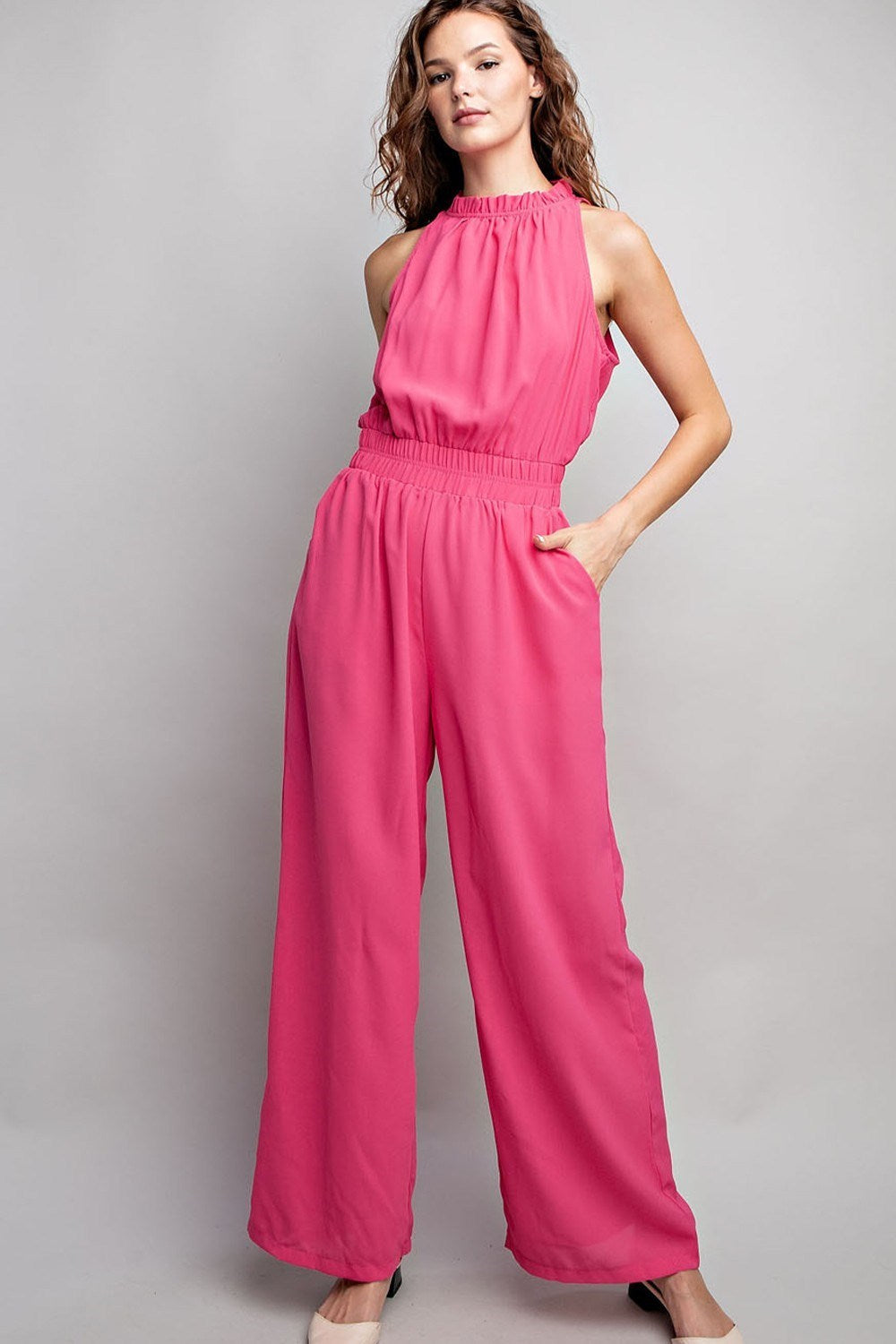 Halter Mock Neck Jumpsuit