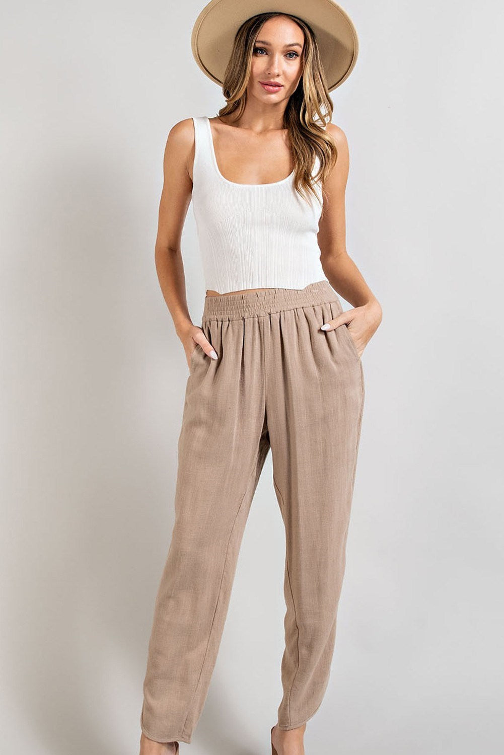 Line Smocked Travel Pants