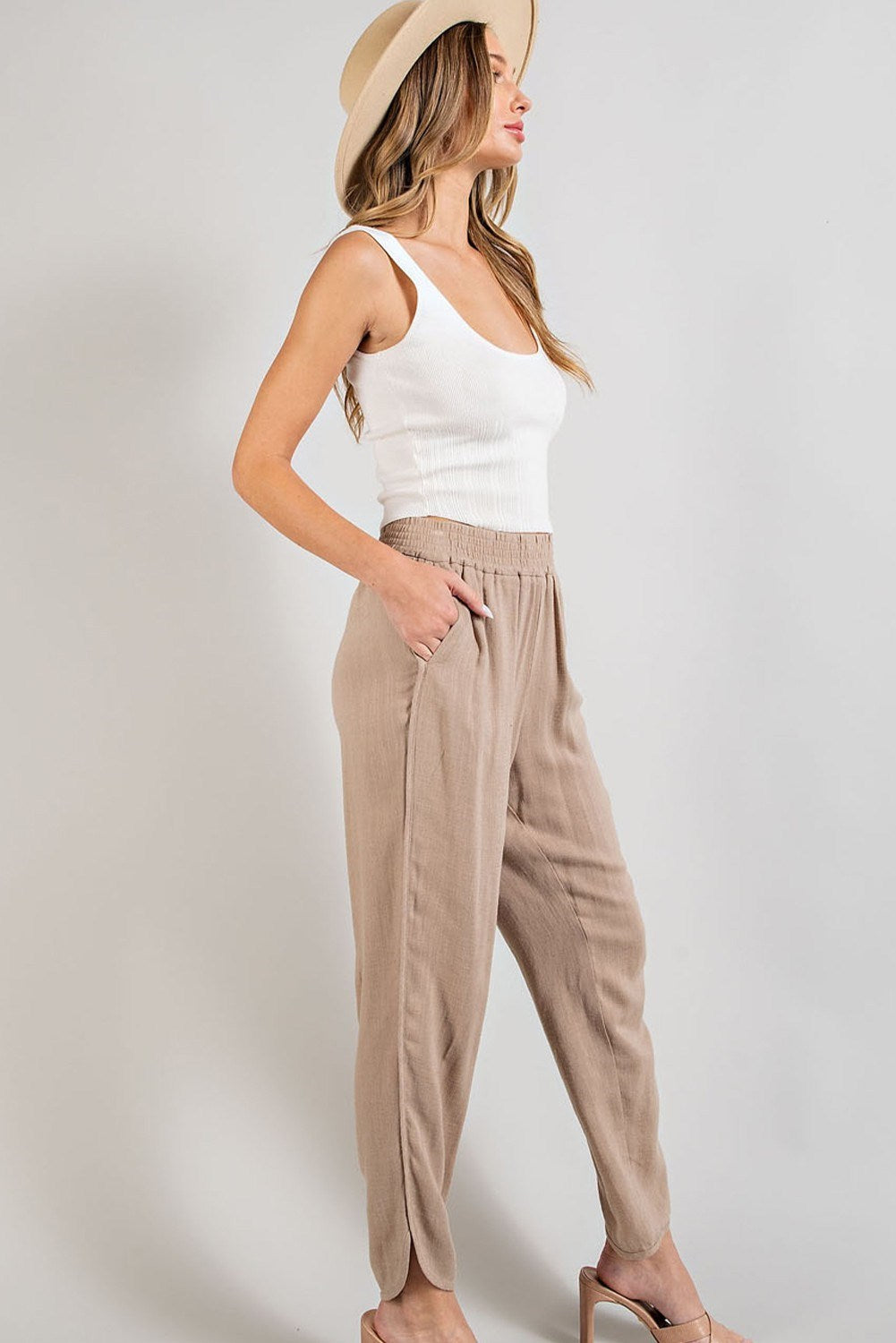 Line Smocked Travel Pants