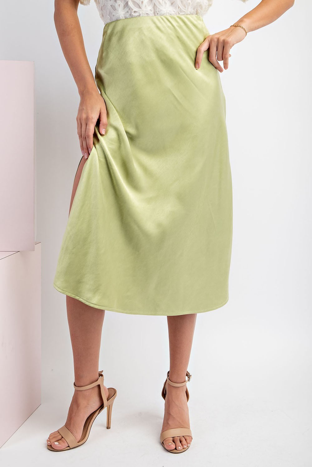 Satin Midi Skirt