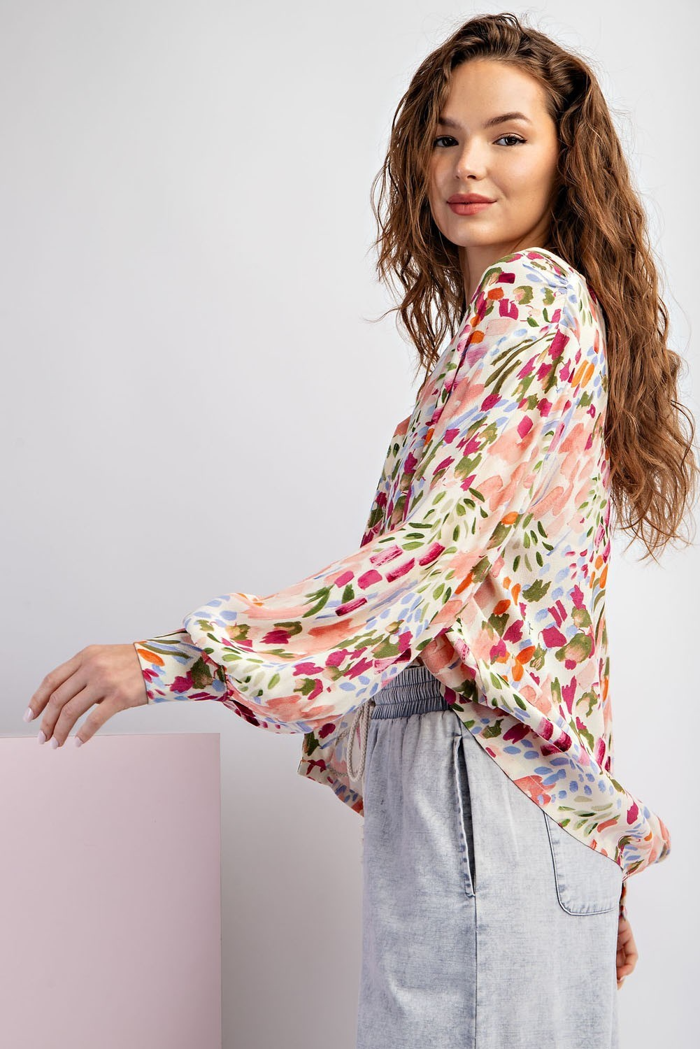 Colorful Long Sleeve Blouse