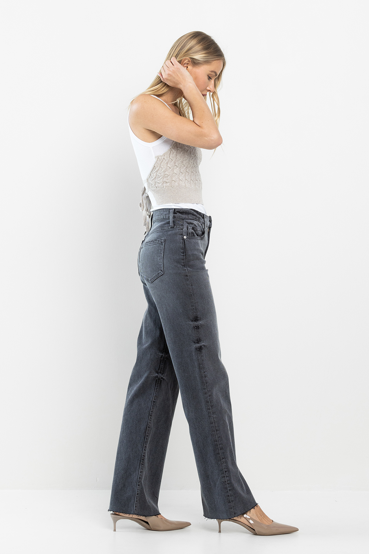 Wide Leg High Rise Jeans